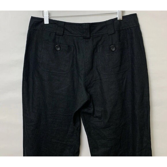 Michael Kors Women's Black Linen Cargo Capri Pants Size 8 Drawstring Hem Beach - Picture 5 of 8